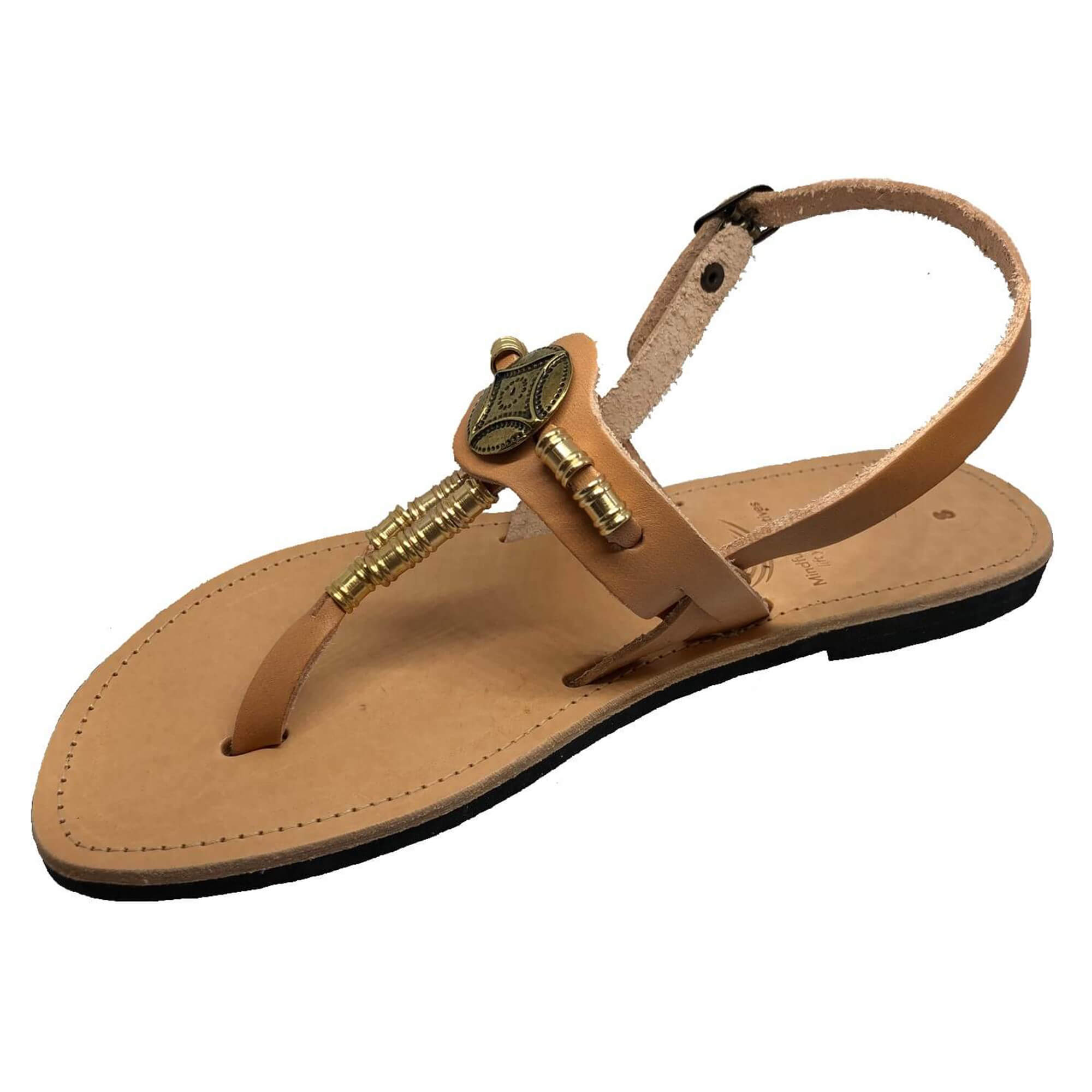  Handmade  Tan Leather  Sandals  from Greece Mindful Collectives